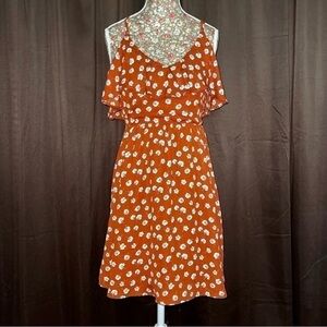 Xhilaration  NWOT Burned Orange Floral Dress